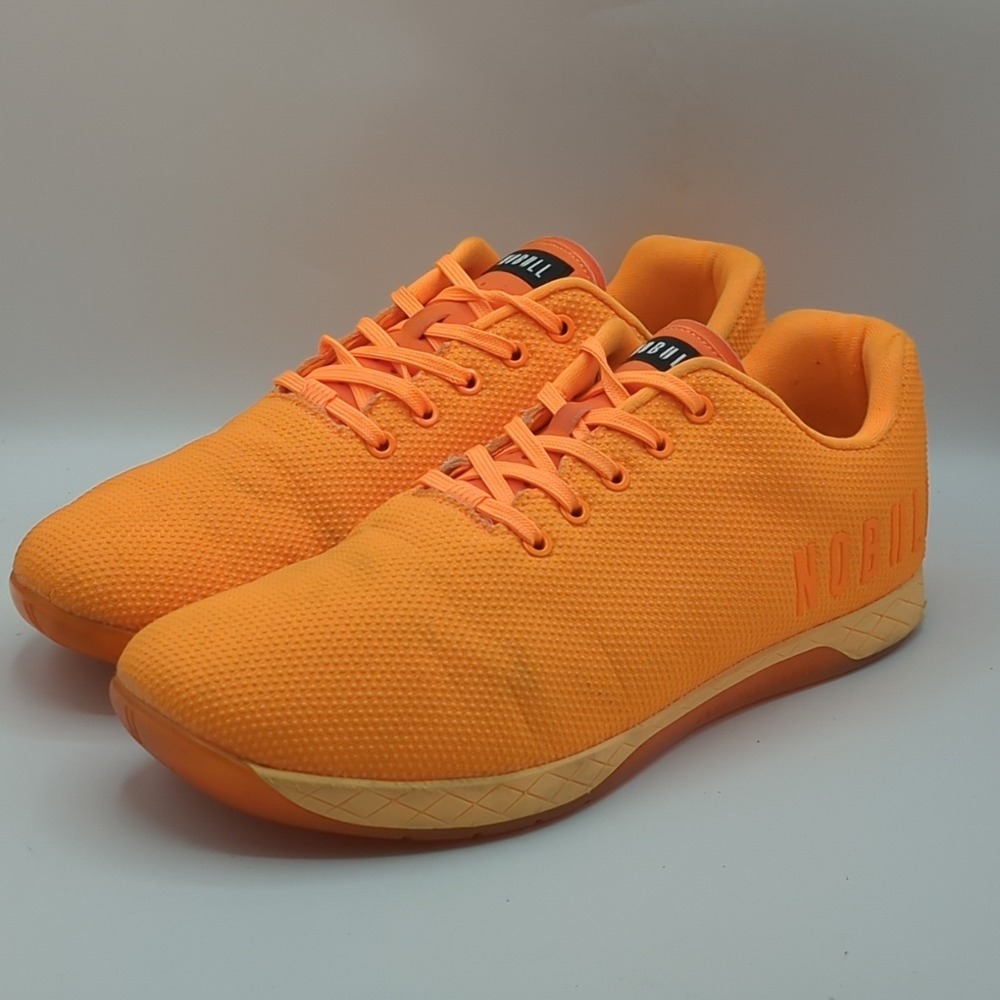 NOBULL Trainer Superfabric Neon Orange Gym Shoes Men's 15 Women's 16.5 No Insole